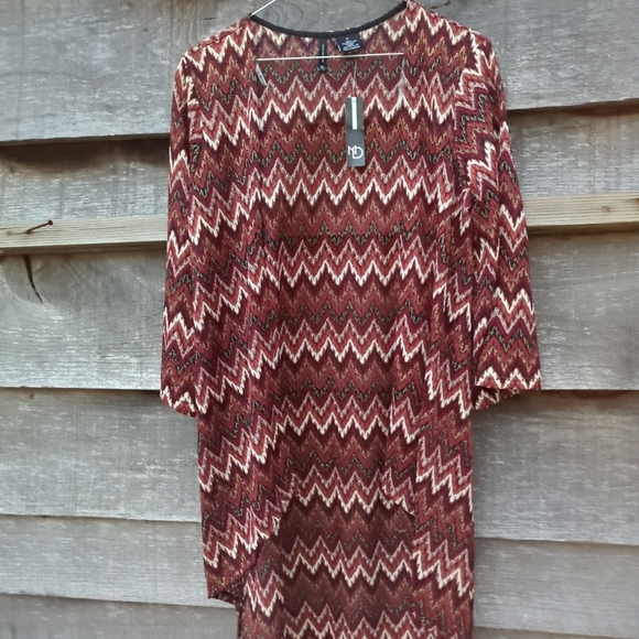 New Directions NWT Open Front Topper Sleeved Cape Women's Sz. S Print 3/4 Sleeve - Picture 7 of 14